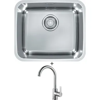 Granitový dřez Dřez pod desku SET Alveus LUNO 20 nerez + Alveus TONIA chrom