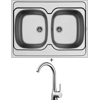 Nerezový dřez Nerezový dřez SET Pyramis INTERNATIONAL (80x60) 2B nerez + Pyramis BELLO chrom