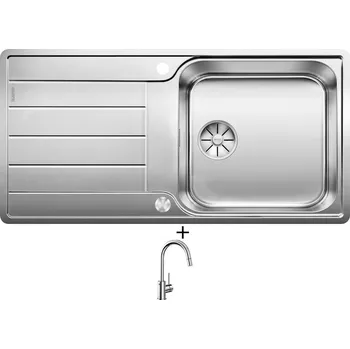 Nerezový dřez Nerezový dřez SET Blanco CLASSIMO XL 6 S-IF nerez kartáčovaný s excentrem PushControl 525327 + Blanco MIDA-S chrom 521454