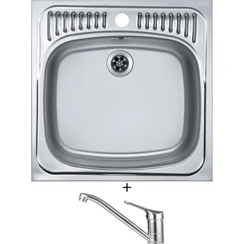 Kuchyňský dřez Nerezový dřez SET Alveus BASIC 130 nerez + Alveus RIVIERA X chrom