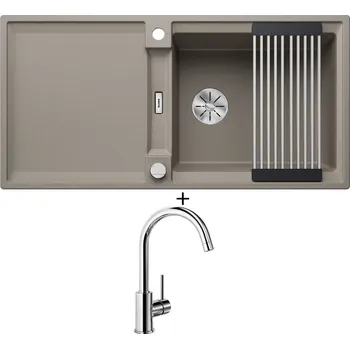 Granitový dřez SET Blanco ADIRA XL 6 S tartufo s excentrem 527623 + Blanco MIDA chrom 517742