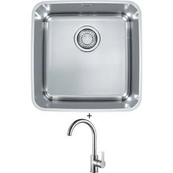 Granitový dřez Dřez pod desku SET Alveus LUNO 30 nerez + Alveus TONIA chrom