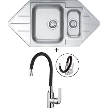 Nerezový dřez Nerezový dřez SET Alveus LINE 40 nerez + Kuchinox ELZA BKE 761 chrom/černá