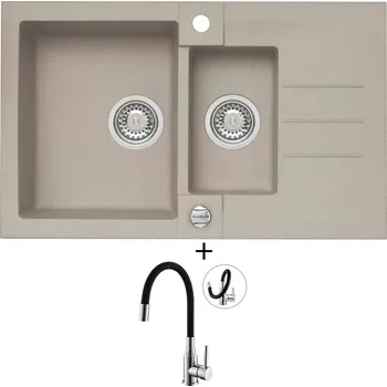 Granitový dřez Granitový dřez SET Alveus ROCK 70 pebble 02 + Alveus MINTAS chrom/černá