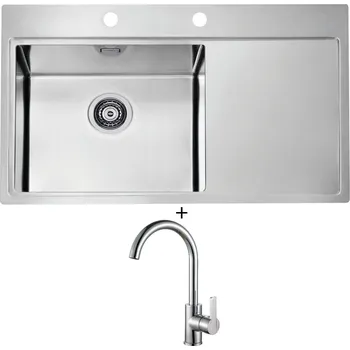 Nerezový dřez Nerezový dřez SET Alveus PURE 50 nerez odkap vpravo + Alveus TONIA chrom
