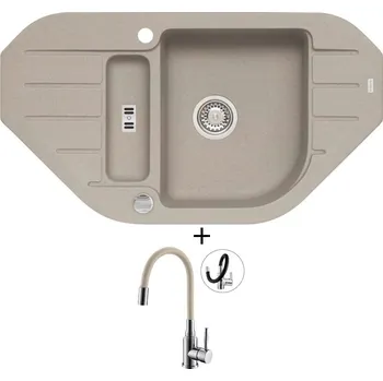 Granitový dřez Granitový dřez SET Alveus NIAGARA 60 pebble 02 + Alveus MINTAS chrom/béžová