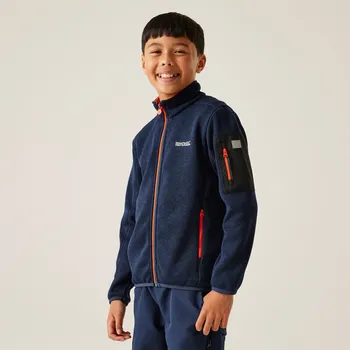 Chlapecká mikina Regatta Dětská mikina Newhill Fleece RKA399 midnight tangerine tango Velikost: 158