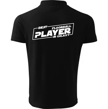 Pánská košile Best floorball player in galaxy - Polokošile pánská Pique Polo 203 - M ( Černá )