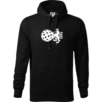 Pánská mikina Český lev florbal - Mikina pánská Cape s kapucí - 5XL ( Černá )