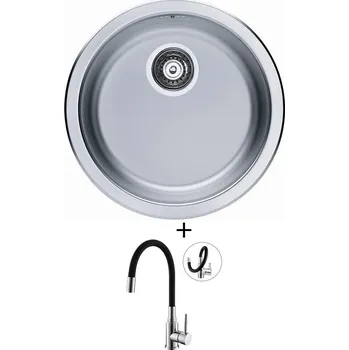 Kuchyňský dřez Nerezový dřez SET Alveus FORM 10 fi 90 nerez + Alveus MINTAS chrom/černá