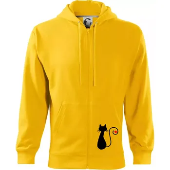 Pánská mikina Zamilovaná kočka ocásek - Mikina s kapucí na zip trendy zipper - 3XL ( Žlutá )