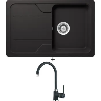 Granitový dřez SET Teka SIMPLA 45 S-TG 1B 1D nero + Teka SP 995 TG nero