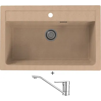 Granitový dřez Granitový dřez SET Alveus ATROX 40 beige 55 + Deante CORIO BFC 060M chrom