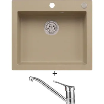 Granitový dřez Granitový dřez SET Alveus CORTINA 160 beige 55 + Alveus RIVIERA X chrom