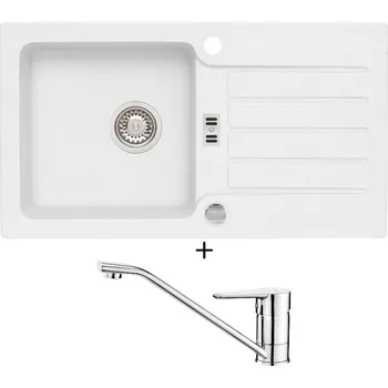 Granitový dřez Granitový dřez SET Alveus NIAGARA 30 white 11 + Deante CORIO BFC 060M chrom
