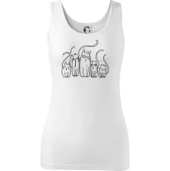 Dámské tričko Kočičí rodina - Dámské tílko - M ( Bílá )