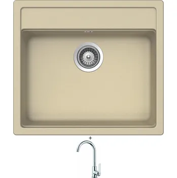 Granitový dřez SET Teka MENORCA 60 S-TG 1B topaz + Teka IN 915 CR chrom