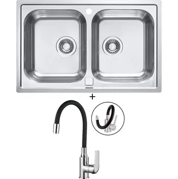 Nerezový dřez Nerezový dřez SET Alveus LINE 90 MAXIM nerez + Kuchinox ELZA BKE 761 chrom/černá