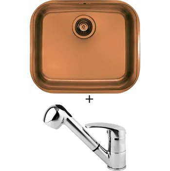 Granitový dřez Dřez pod desku SET Alveus VARIANT 10 Monarch copper + Alveus OAZA chrom