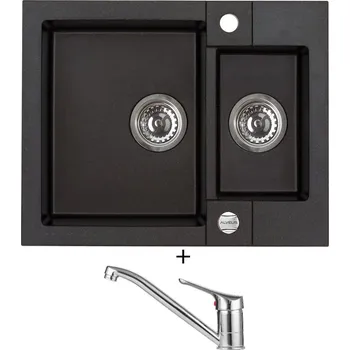Granitový dřez Granitový dřez SET Alveus ROCK 80 black 91 + Alveus RIVIERA X chrom