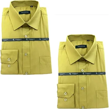 Pánská košile Pack 2 ks - Pánská košile s dlouhým rukávem olivově zelená Velikost: 2XL