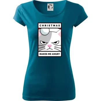 Christmas makes me angry - Dámské triko Pure - XS ( Petrolejová )