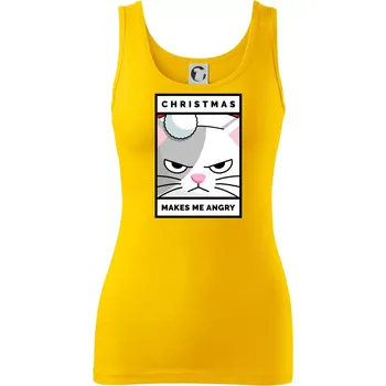 Dámské tričko Christmas makes me angry - Dámské tílko - S ( Žlutá )