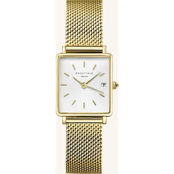 Hodinky Rosefield Boxy XS Gold Mesh dámské hodinky QMWMG-Q039