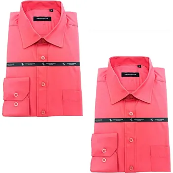 Pánská košile Pack 2 ks - Pánská košile s dlouhým rukávem tmavě růžová Velikost: XL