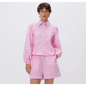 Reserved - Kostkované šortky - pastelově růžová - 949IL-03X - 949IL-03X-M