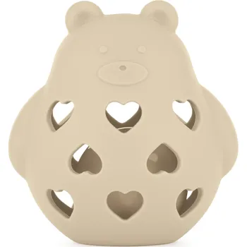 Dětské zboží PETITE&MARS Hračka silikonová s chrastítkem Bear Basil Desert Sand 0m+