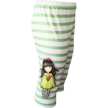 Dívčí legíny Setino Dívčí legíny 3/4 GORJUSS s pruhy zelenobílé Barva: Zelená, Velikost: 110