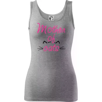 Dámské tričko Mother of cats - Dámské tílko - XL ( Tmavě šedý melír )