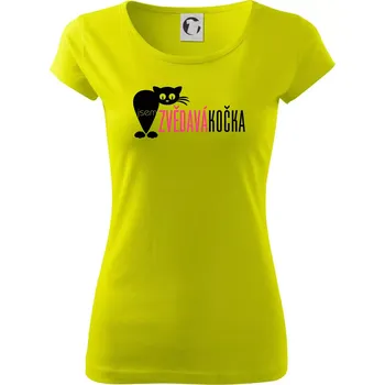 Dámské tričko Jsem zvědavá kočka - Dámské triko Pure - XS ( Limetková )