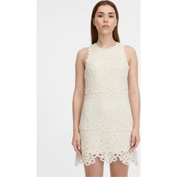 Dámské šaty Orsay Krémové dámské šaty ke kolenům - Dámské Orsay krémová 2982268