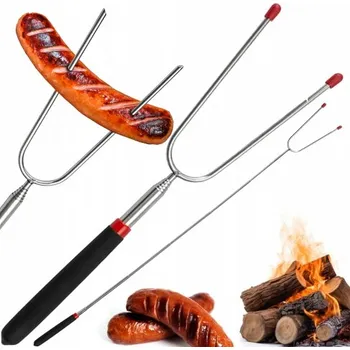 Grilovací nářadí Teleskopická vidlička na opékání klobás u ohně – KIJEK TELESKOPOWY DO PIECZENIA KIEŁBASEK