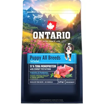 Krmivo pro psa Krmivo Ontario Puppy & Junior All Breeds Monoprotein Tuna & Sweet Potatoes 0,75kg
