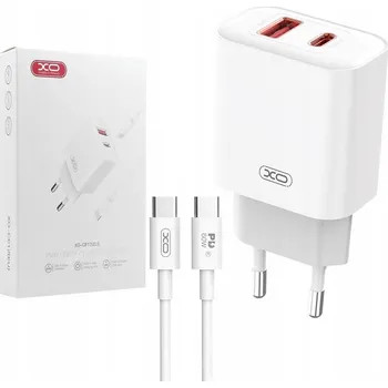 Síťová nabíječka XO 20W 2x USB USB-C Quick Charge PD