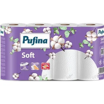 Utěrka Neznámý Papírové utěrky "Soft", 2-vrstvé, 50 útržků, 4 role, PUFINA PP20648