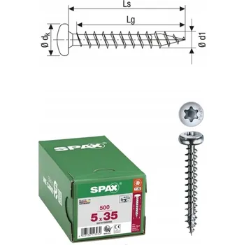 Vrut Univerzální vrut do dřeva spax 6 x 50 Wirox HB TX 200 ks