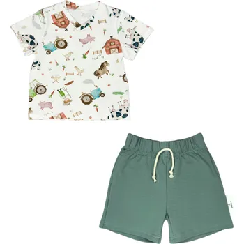 Mimilove Chlapecký bavlněný komplet vel. 4-6 let Farmář zelené