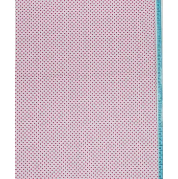 Bavlněná česká látka šíře 150cm - sytě růžový puntík 2mm na bílé (50cm)