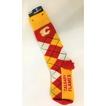 Pánské ponožky For Bare Feet Pánské Ponožky Calgary Flames NHL Graphic Argyle Lineup Socks