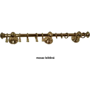 Garnýž Ø 28 Garnýž mosazná - jednotyč Barva: mosaz matná broušená, Délka: 140 cm, Koncovka: extra koule