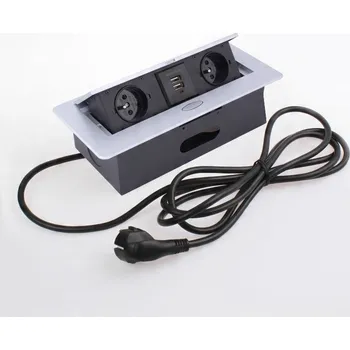 Elektrická zásuvka Elektrická Zásuvka, stolní USB Design Light, stříbrná barva