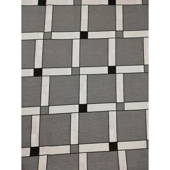 Bavlněná česká látka šíře 160cm - velké šedobílé kostky (50cm)