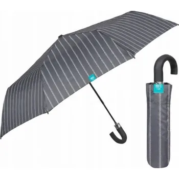 Deštník PERLETTI Time, automatický skládací deštník pro muže Gessato / šedý, 26346
