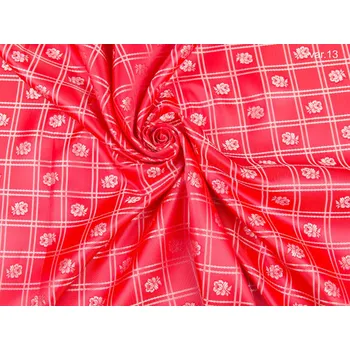 HEDVA ČESKÝ BROKÁT Ondrin 160 krojový brokát MŘÍŽKA S RŮŽIČKOU červená | 13
