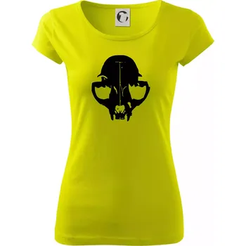 Dámské tričko Kočka - Cat skull - Dámské triko Pure - S ( Limetková )