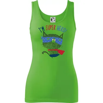 Dámské tričko Super hero kočka - Dámské tílko - S ( Apple Green )
